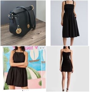 Black Crossbody Bag with Gold Accents